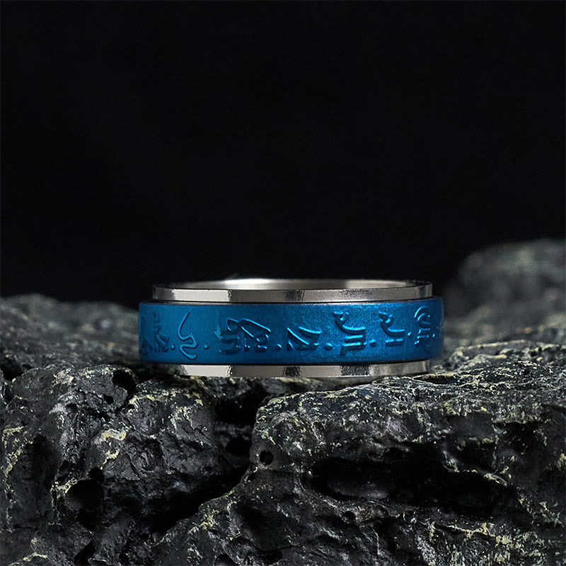 Ring Titanstahl Blauer Apotheker Mantra – Balance 70-73mm