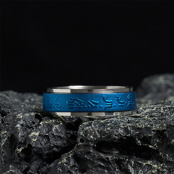 Ring Titanstahl Blauer Apotheker Mantra – Balance 70-73mm
