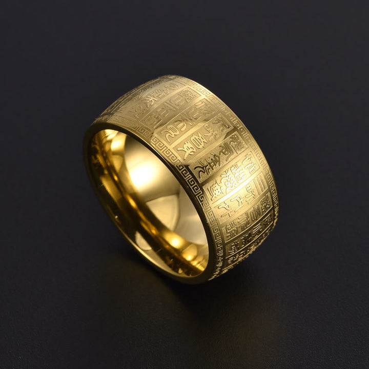 Ring Titanstahl Chinesische Gravur – Balance