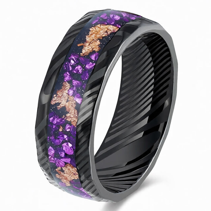 Ring Titanstahl Facettiert – Stärke Dark Purple