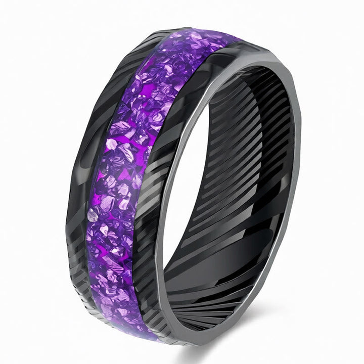 Ring Titanstahl Facettiert – Stärke Purple