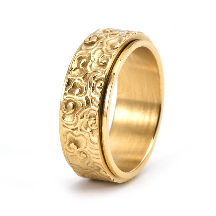 Ring Titanstahl Glückswolken – Balance Gold