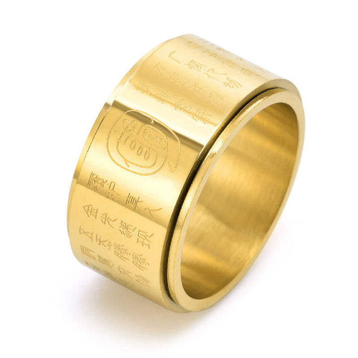 Ring Titanstahl Goldenes Mantra – Balance Golden