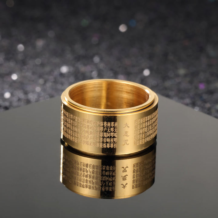 Ring Titanstahl Herzsutra – Stärke Gold
