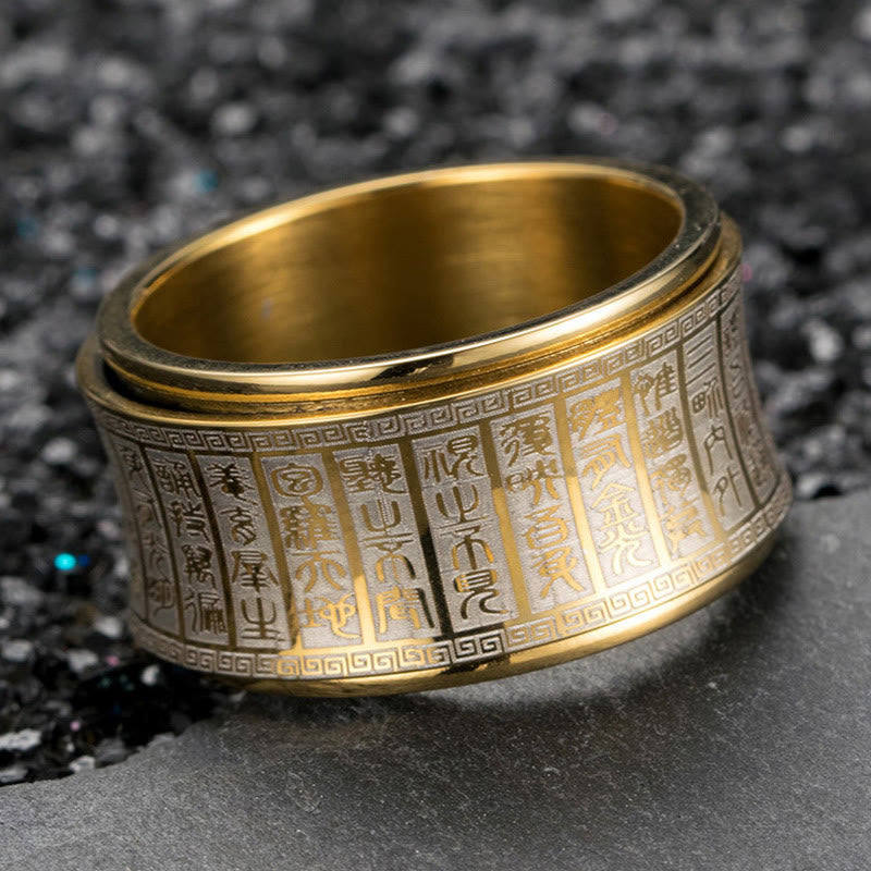 Ring Titanstahl Mantra Siegel – Balance Golden