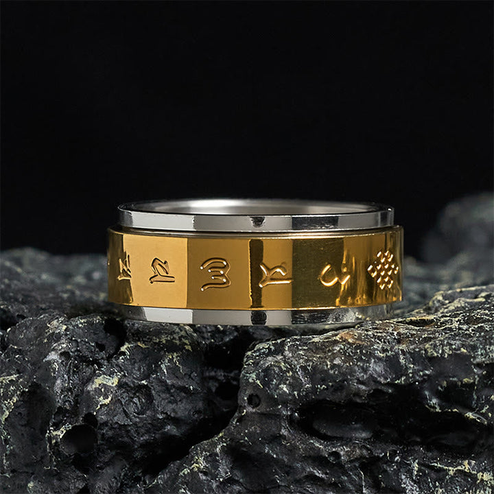 Ring Titanstahl Om Mani Padme Hum – Frieden 70-73mm