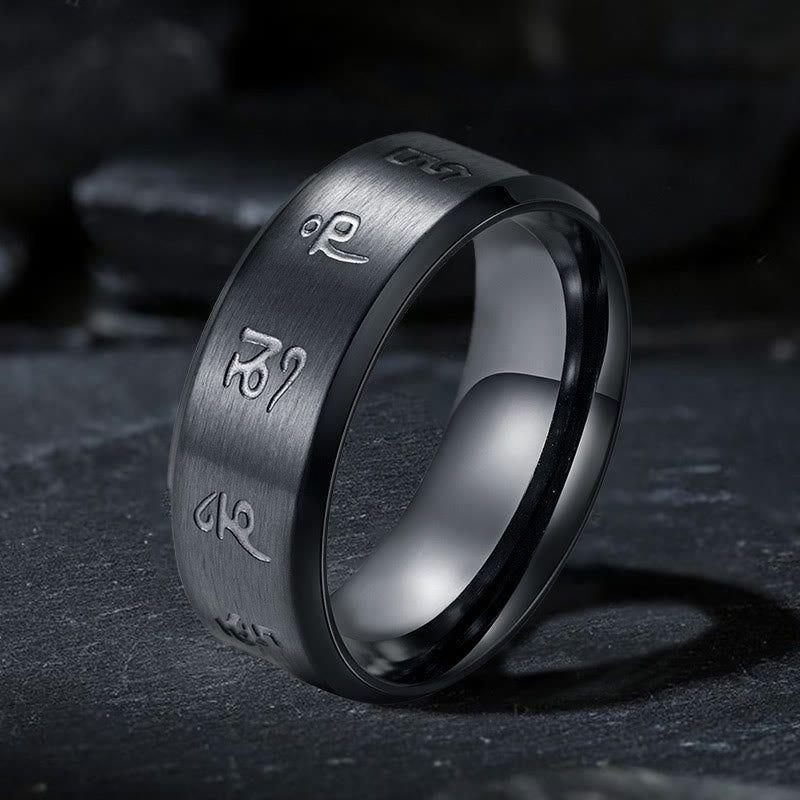 Ring Titanstahl Schwarzer Onyx Jambhala – Balance