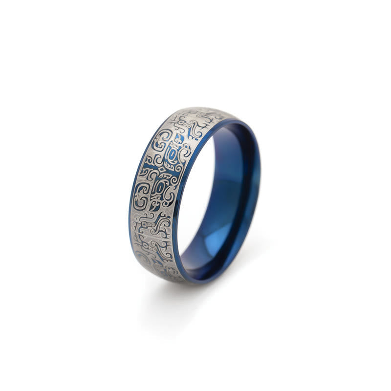 Ring Titanstahl Taotie – Glück & Wohlstand