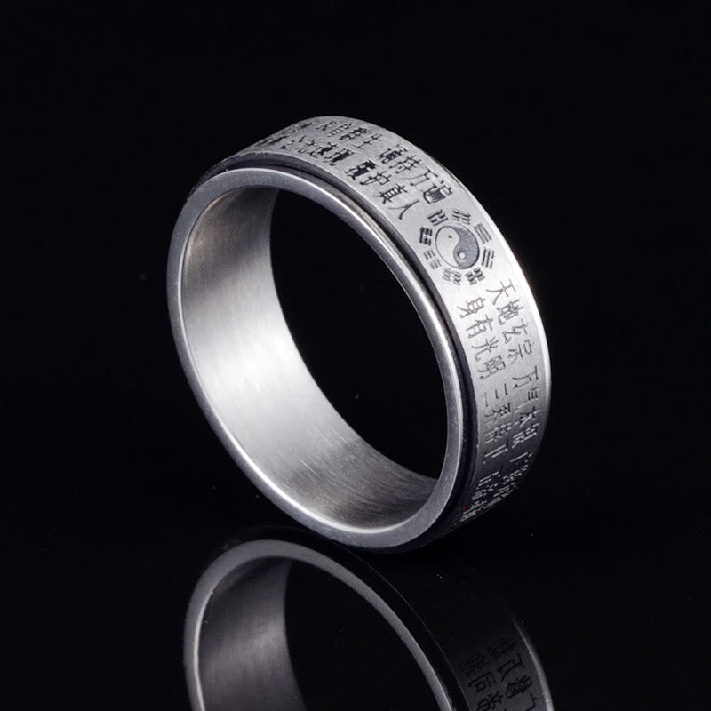 Ring Titanstahl Yin Yang Bagua – Balance Black