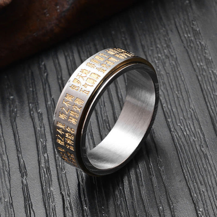 Ring Titanstahl Yin Yang Bagua – Balance Golden