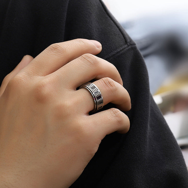 Titanstahl Ring Bagua Yin Yang Balance Schutz Glück Fengshui Schmuck