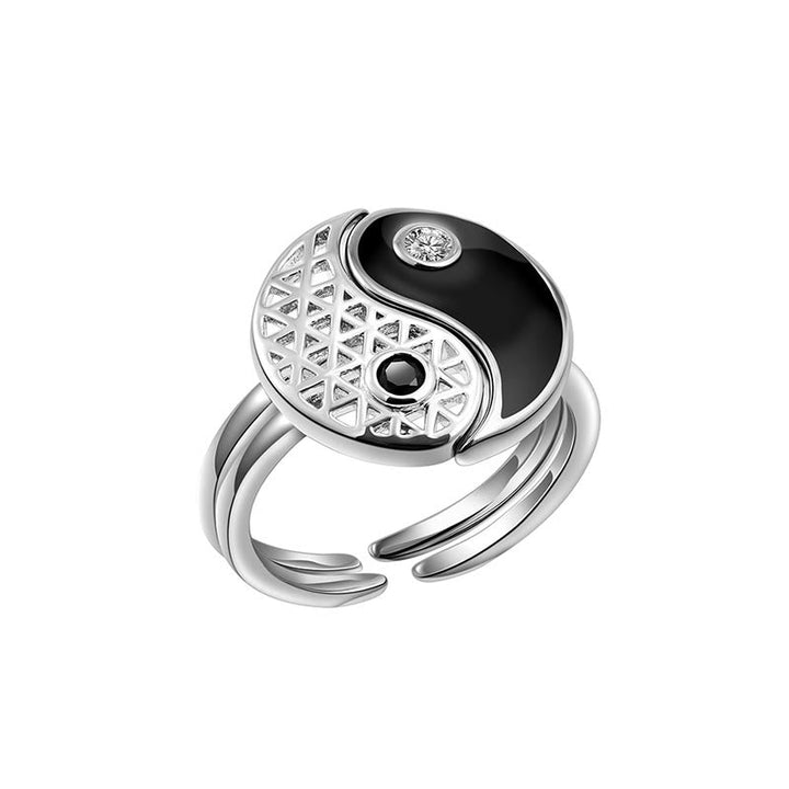 Yin Yang Ring Titanstahl Paar Balance Feng Shui Harmonie
