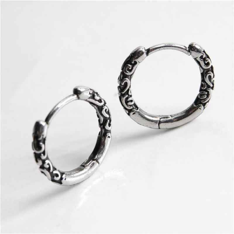 Ohrringe Titanstahl Keltisch Creolen Vintage Silber Boho Schmuck spirituell