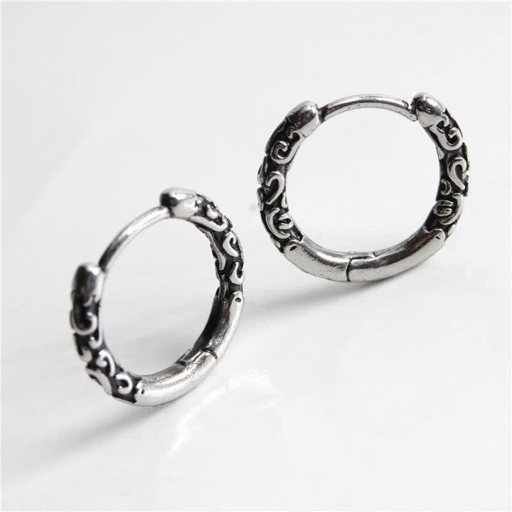 Ohrringe Titanstahl Keltisch Creolen Vintage Silber Boho Schmuck spirituell