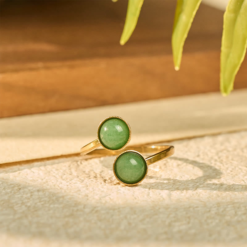 Jadeit Ring Titanstahl – Balance & Ruhe grün Harmonie Energie