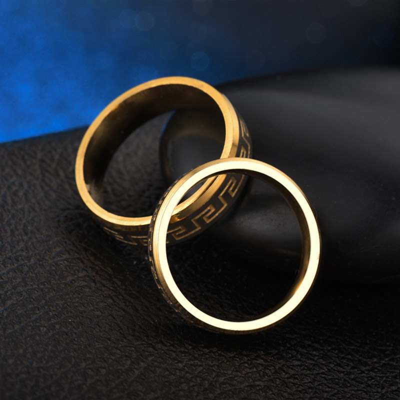 Ring Titanstahl Tibetische Mauer Balance Schutz Harmonie Energie