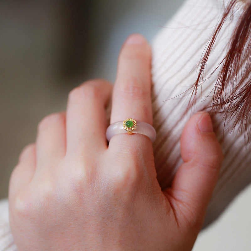 Ring Achat Jade Türkis Glück Schutz Fengshui Symbol getragen Fingerring