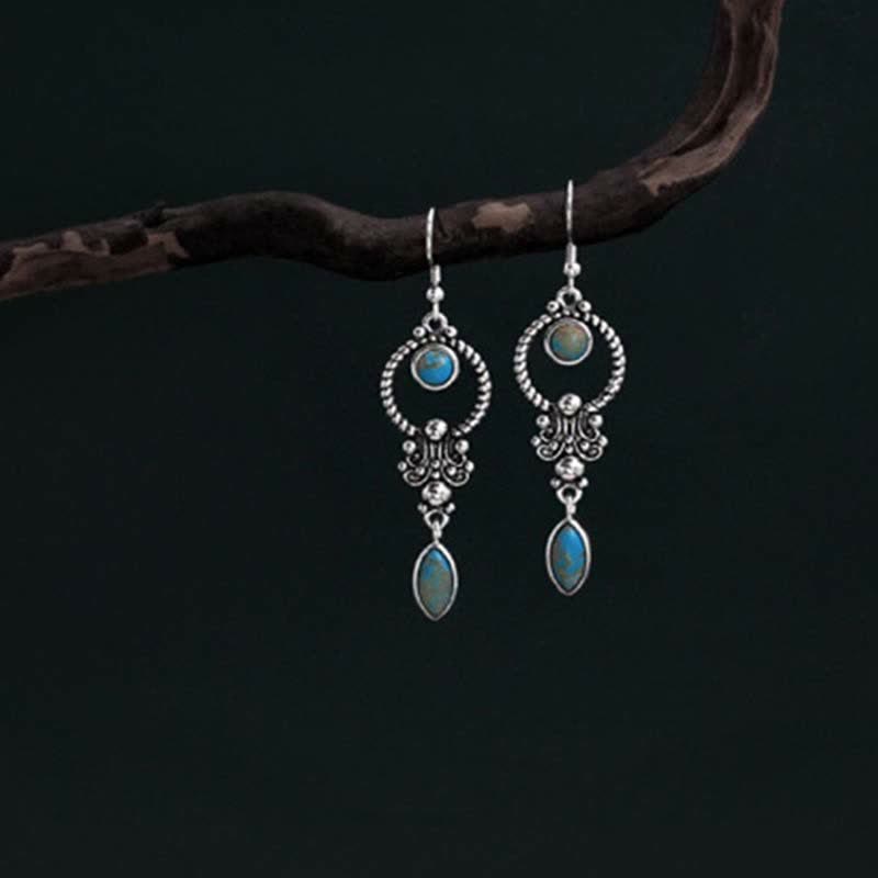 Ohrringe Türkis Wassertropfen Balance Silber Boho Schmuck spirituell Ohrhänger