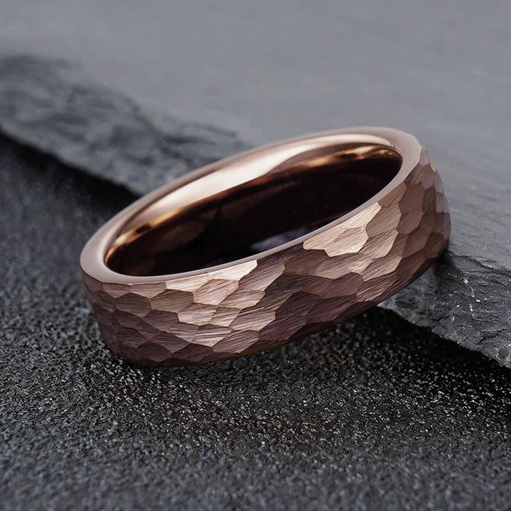 Ring Tungstenstahl Hammerschlag – Stärke Eleganz Schmuck für Männer