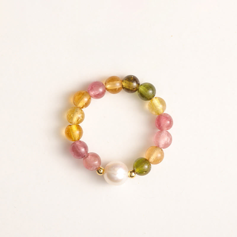 Ring Turmalin Perle Pixiu – Glück & Liebe Tourmaline & Pearl