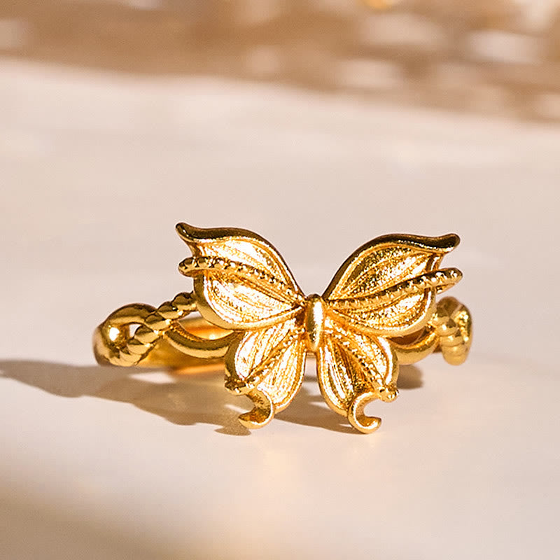 Ring Vergoldetes Messing Schmetterling – Liebe