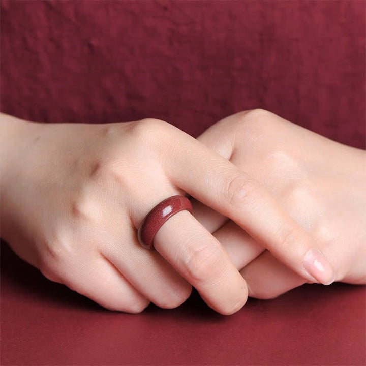 Zinnober Ring Om Mani Padme Hum Segen Glück Schutz Fingerring