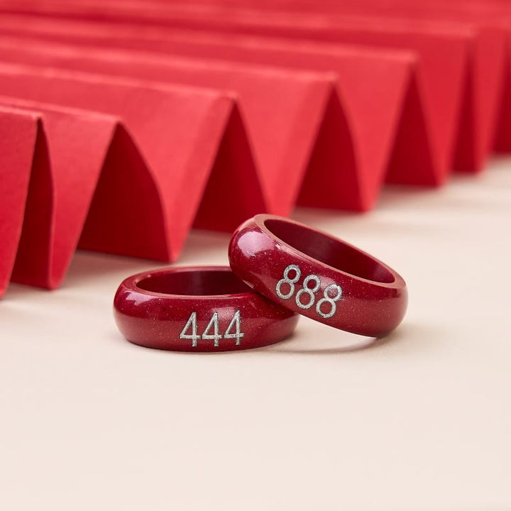 Ring Zinnober Engelszahlen – Segen 444 888 Kupferring Glücksbringer