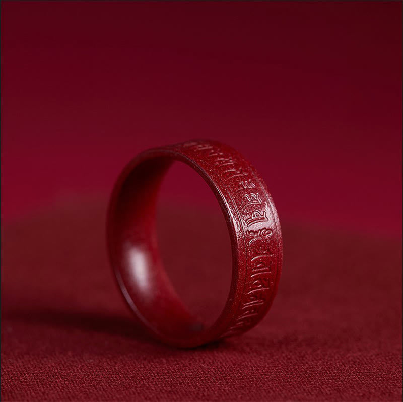 Ring Zinnober Om Mani Herzsutra – Segen Cinnabar Om Mani Padme Hum