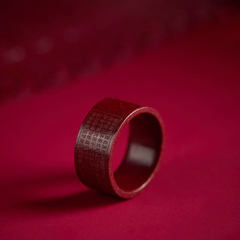 Ring Zinnober Om Mani Herzsutra – Segen