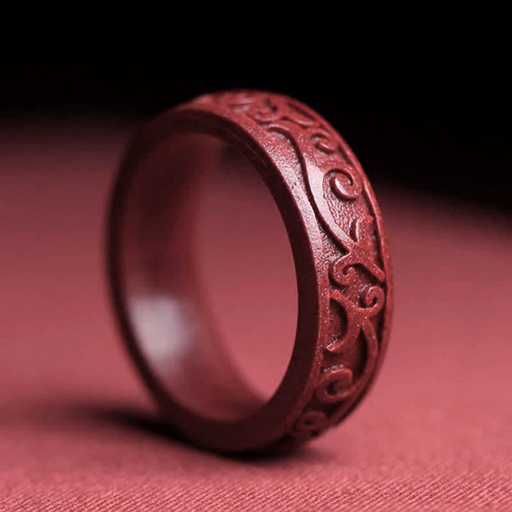 Ring Zinnober Om Mani Padme Hum – Segen Auspicious Clouds