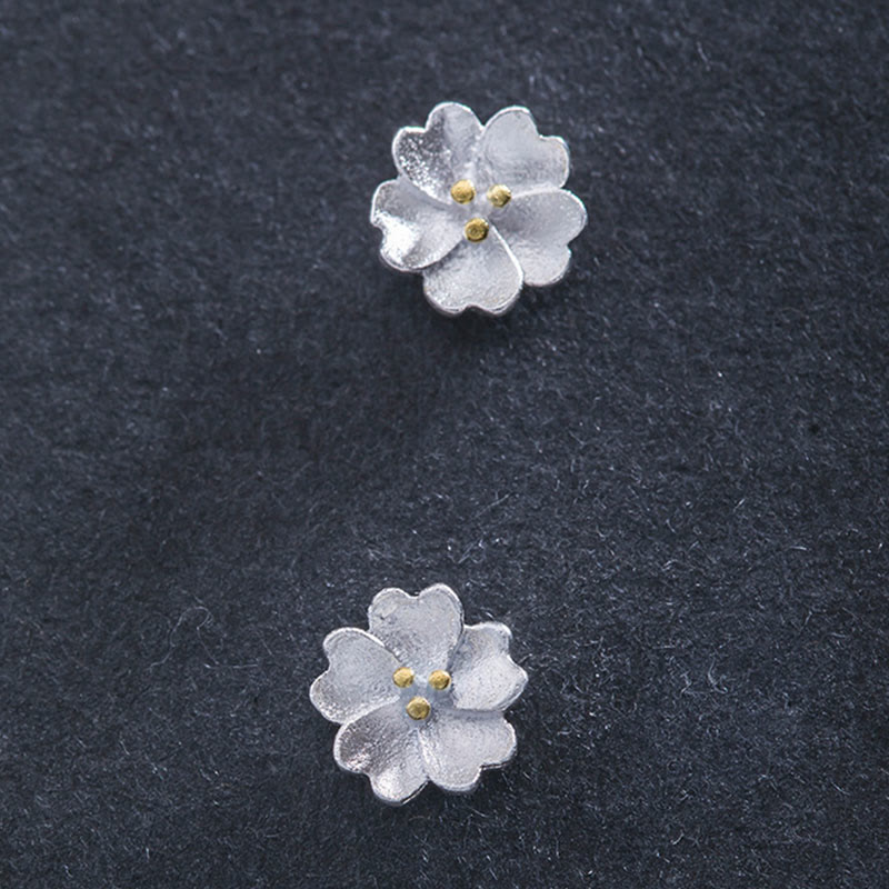 Ohrringe Silber Kirschblüte Blüten zarte Ohrstecker Boho Schmuck spirituell