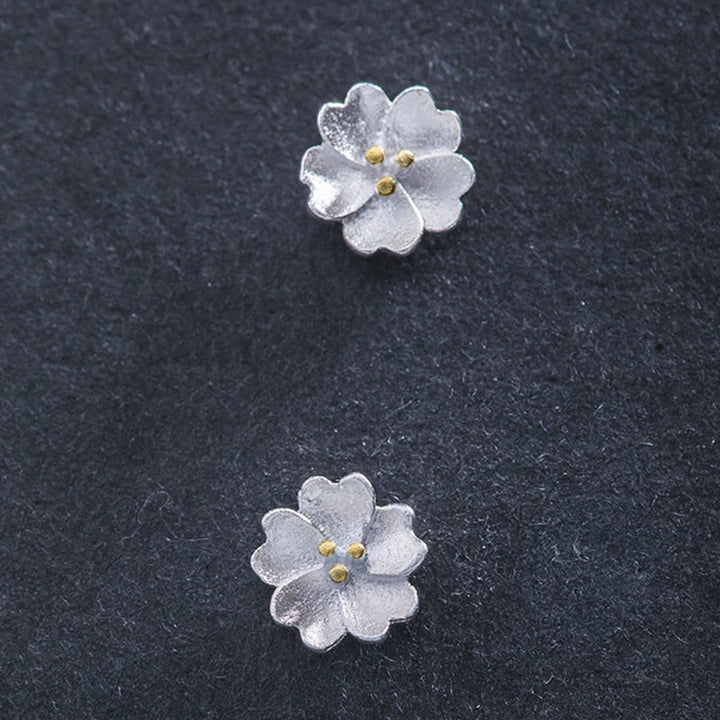 Ohrringe Silber Kirschblüte Blüten zarte Ohrstecker Boho Schmuck spirituell