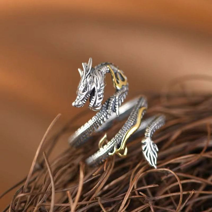 Ring Drachen Schutz Feng Shui silber gold Energie Glück