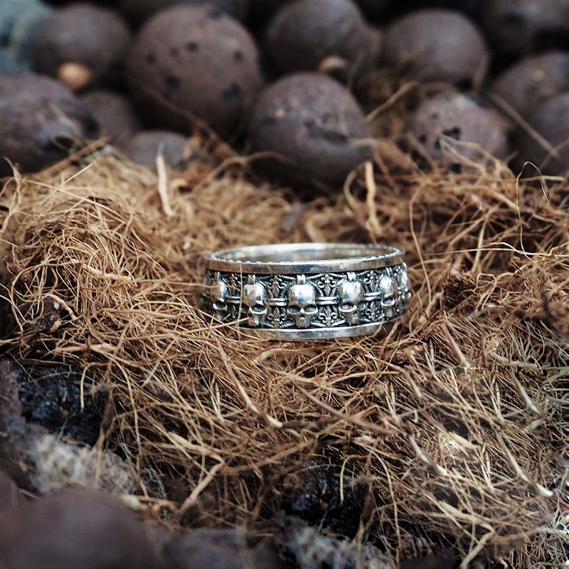 Ring Kupfer Schädel Neuanfang dekoratives Band Glück Fingerring