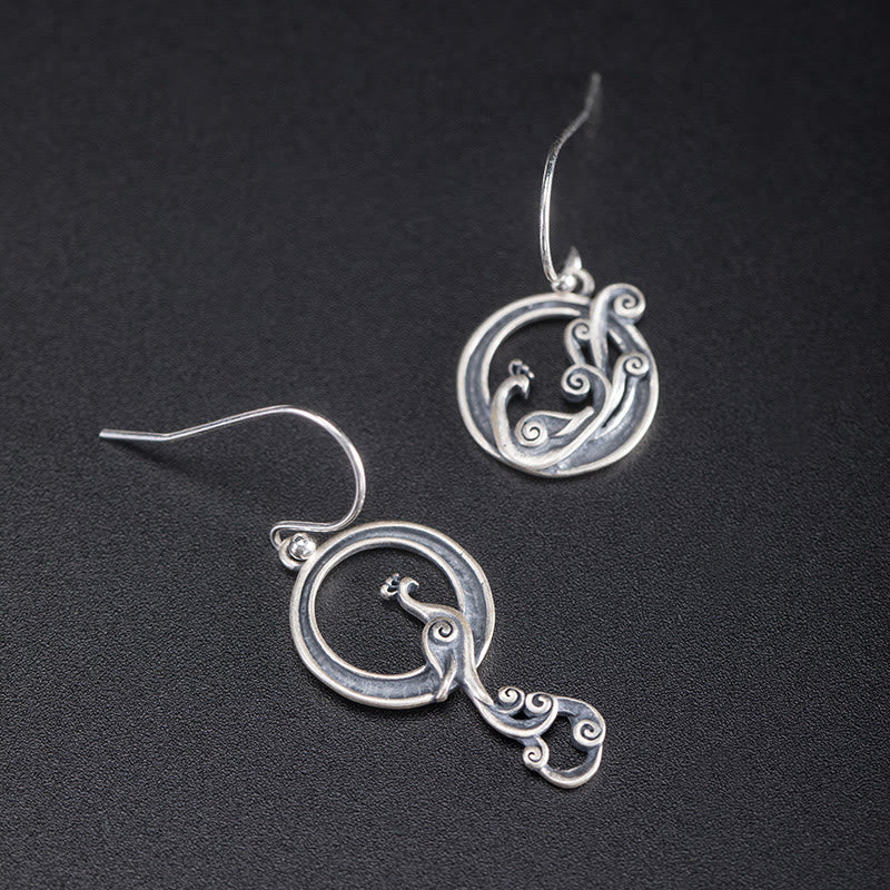 Ohrringe Sterlingsilber Pfau – Glück filigran Boho Schmuck spirituell Ohrhänger