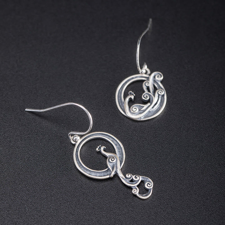 Ohrringe Sterlingsilber Pfau – Glück filigran Boho Schmuck spirituell Ohrhänger