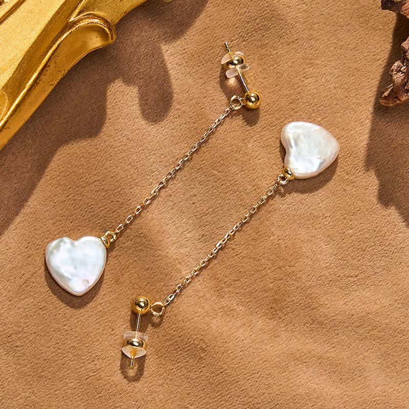 Ohrringe Perlen Herz Optimismus Gold Boho Schmuck spirituell Ohrhänger