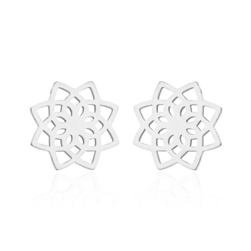 Ohrringe Lotus Tibetisch Neubeginn Silber filigran Mandala Boho Schmuck spirituell