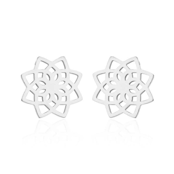 Ohrringe Lotus Tibetisch Neubeginn Silber filigran Mandala Boho Schmuck spirituell