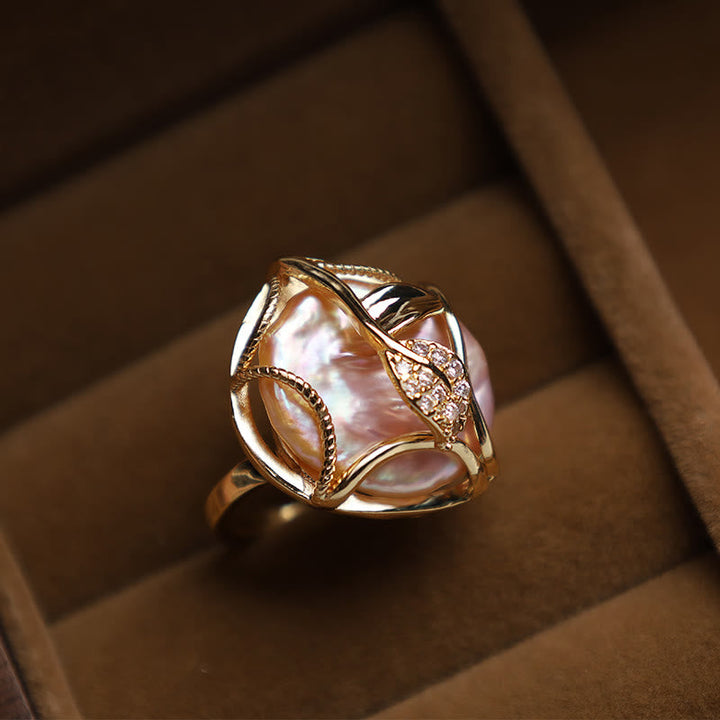 Ring Perle Blüte Gold Fengshui Symbol Glück Wohlstand