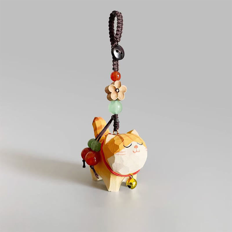 Schlüsselanhänger Katze Lindenholz – Schutz & Reinheit