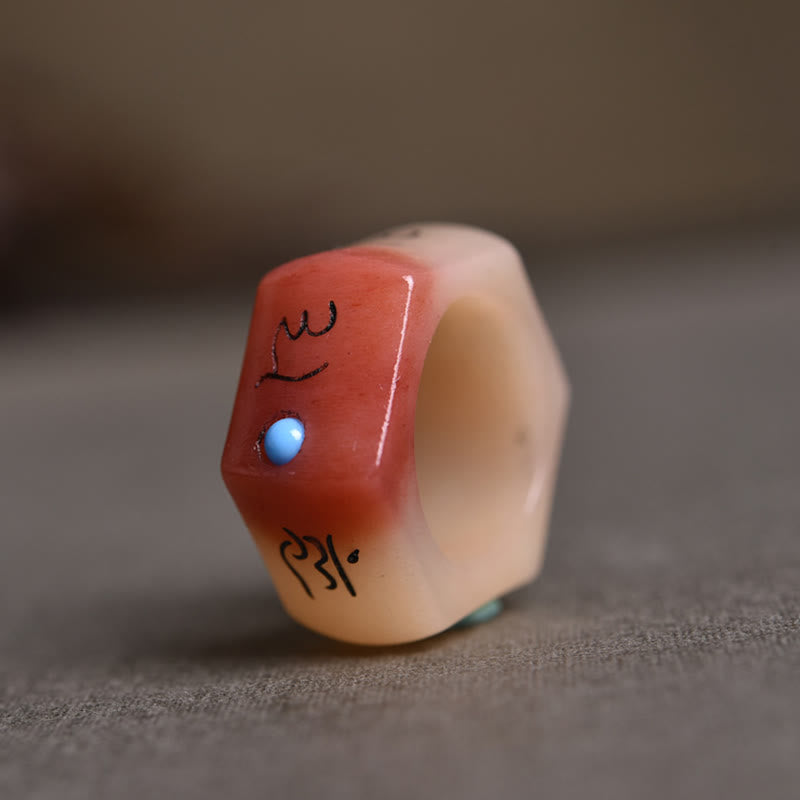 Ring Kamelknochen Om Mani Padme Hum – Schutz