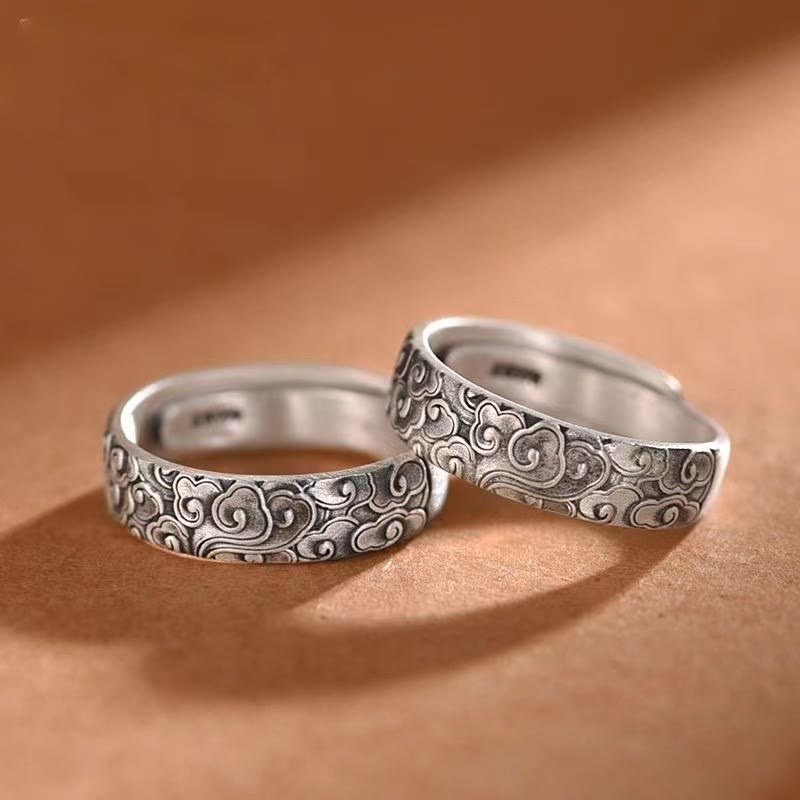 Zwei Segenswolke Ringe Silber Glück Feng Shui Ornament Schmuck