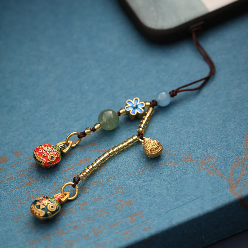 Schlüsselanhänger Goldschluckendes Biest Cloisonné Jade Glücksbringer Feng Shui spirituell Wohlstand