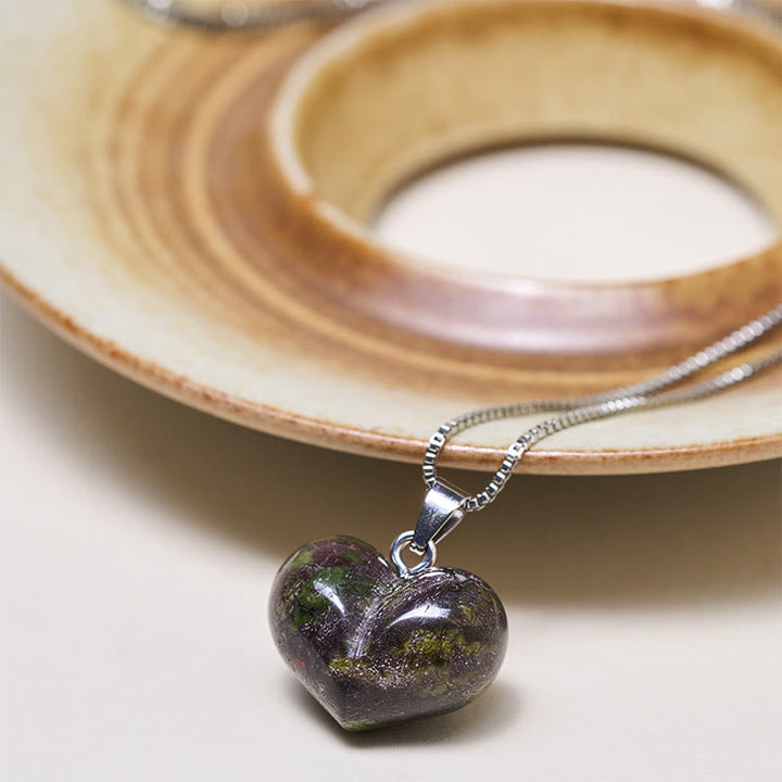Grüne Herz Kette Amethyst Topas Rosenquarz Balance Anhänger