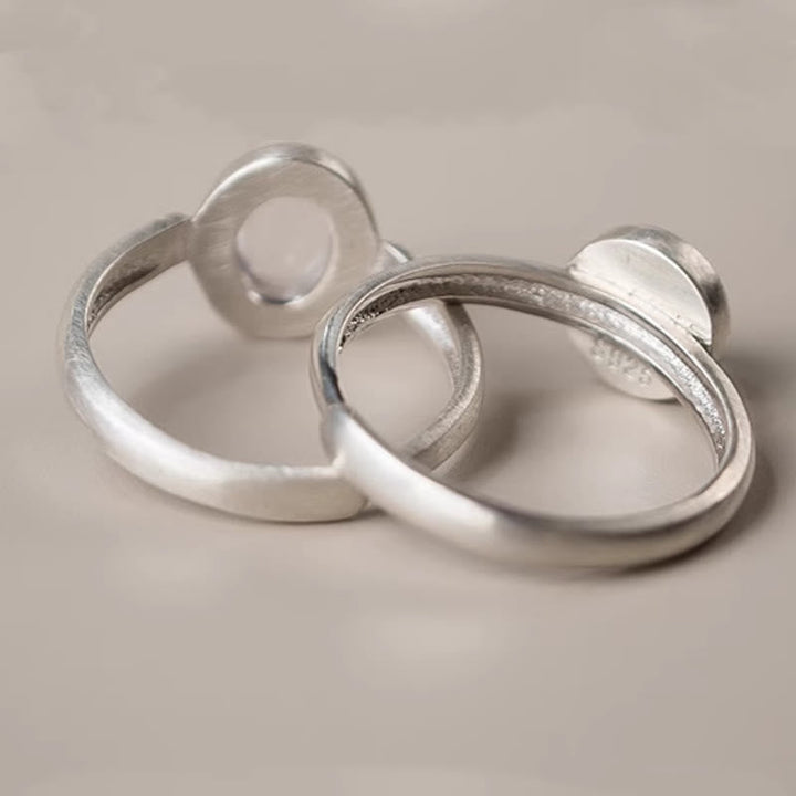 Ring 925 Silber Rosenquarz elegant minimalistisches Design Schmuck Stein