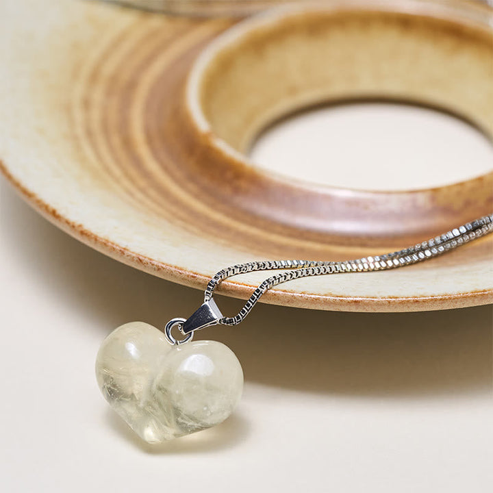 Klare Herz Kette Amethyst Topas Rosenquarz Balance Anhänger