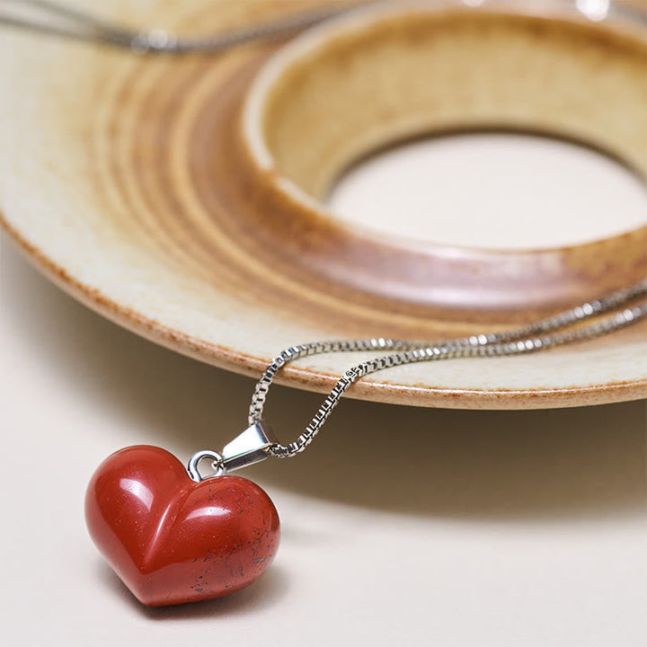 Rotes Herz Kette Silber Amethyst Topas Rosenquarz Balance