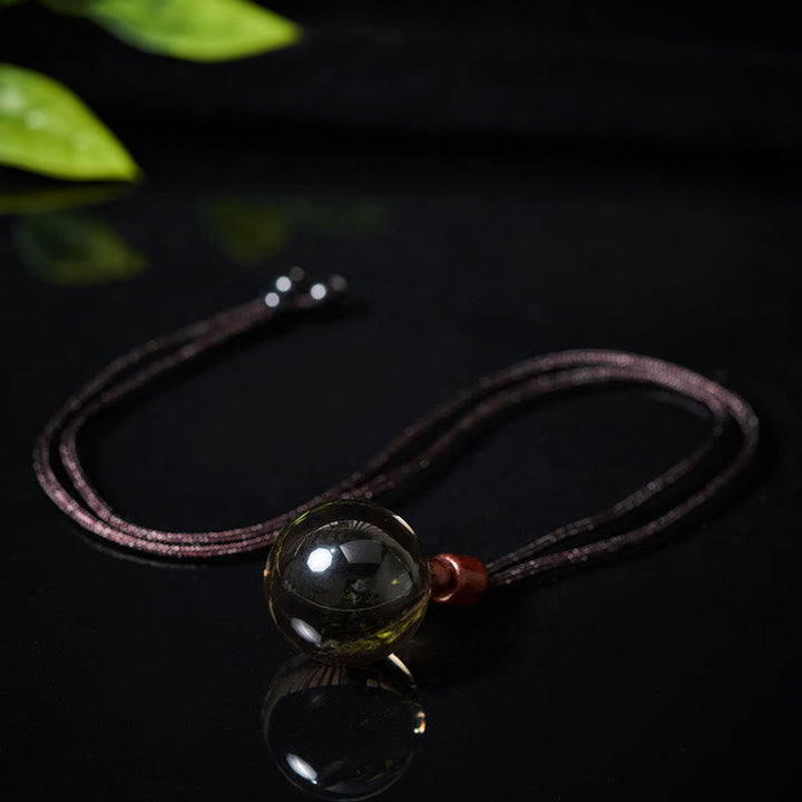 Kette Rauchquarz Tigerauge dunkler Naturstein Anhänger Schutz elegant