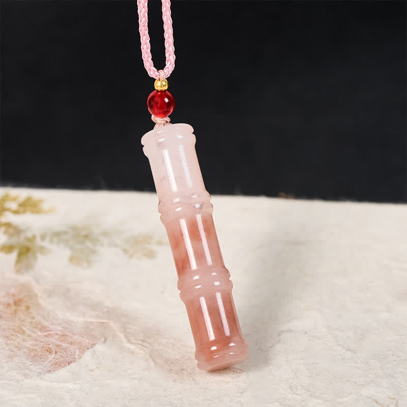 Rosenquarz Anhänger Kette Naturstein Schutz Buddha spirituelle Energie